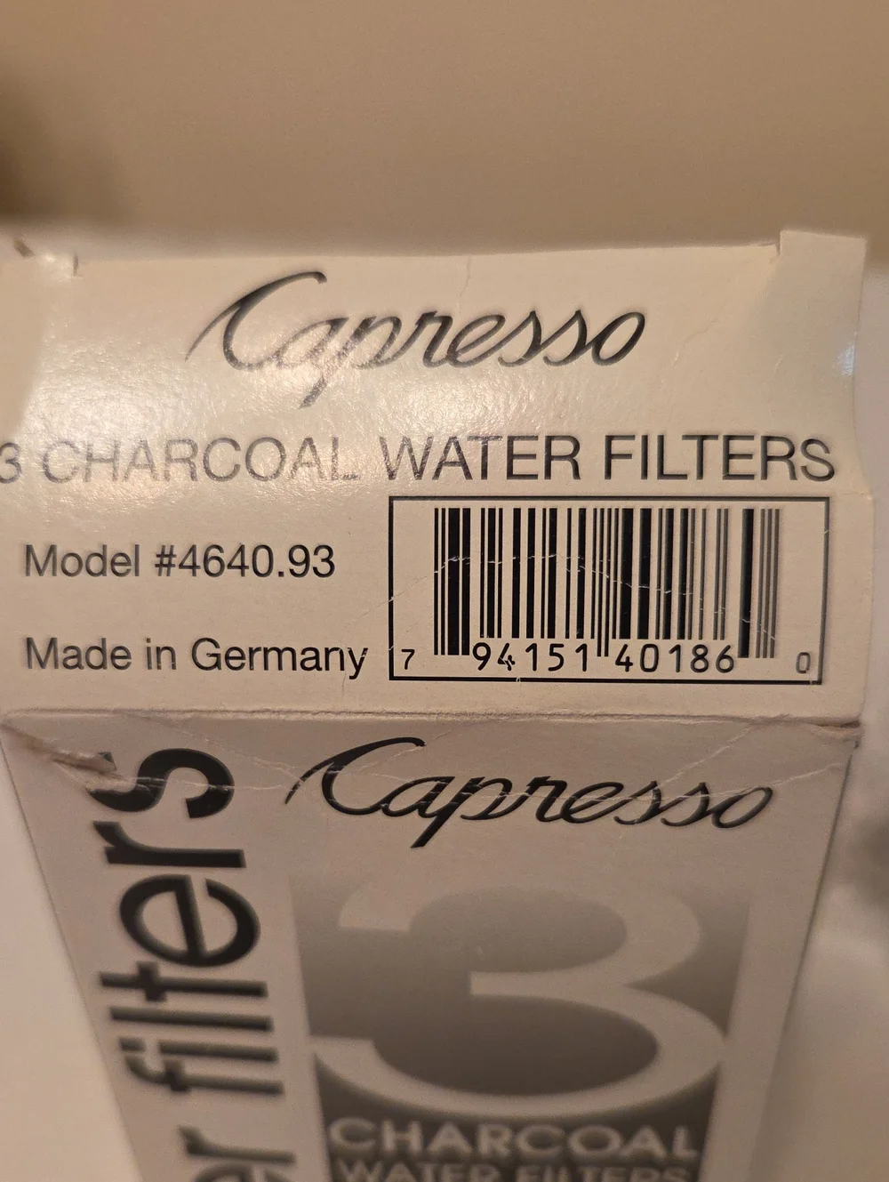 Capresso Charcoal Water Filters For Coffee Makers 3 Filters 2 Sealed 1 Open